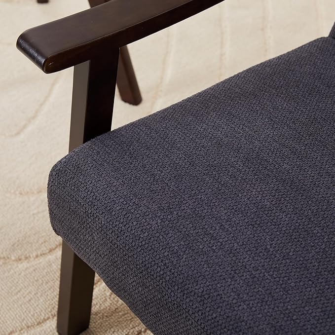 KEIKI Mid-Century Modern Accent Chair with Solid Wood Frame, Retro Inspired Wingback Chair for Stylish Interiors