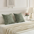 FUTEI Dark Green Decorative Throw Pillow Covers 20x20 Inch Set of 3,Soft Chenille Tweed Textured Cushion Case,Modern Home Decor for Couch Bed Living Room
