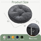 HIGOGOGO Washable Floor Pillow Cushion for Adults, Meditation Cushion Pillow, Large Round Floor Sitting, Removable Tufted Corduroy Cover, for Tatami Living Room or Yoga, 22x22 Inch, Machine Washable
