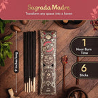 Ritual - Cocoa Incense Sticks, Centering and Calming Aroma, 6 Sticks, 9 Inches Each, Natural Incense with Aromatic Concentrated Oil, Charcoal, Natural Binder & Salt - 1 Hour Burn Time