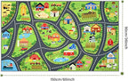 Farmyard Adventure Play Rugs, Educational and Fun Farm Car Rug Play Mat for Kids, 60"x36" Non-Slip Playmat with Barns, Animals & Crops for Imaginative Play, Nursery, Playroom and Classroom