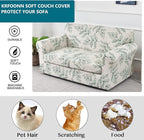 KRFOONN 3 Piece Stretch Sofa Couch Covers for 2 Cushion Couches Printed Sofa Loveseat Slipcover with 2 Separate Seat Cushion Covers Washable Sofa Slip Covers Furniture Protector (Loveseat, 30), Medium