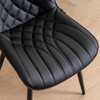 YOUNUOKE Black Dining Chairs Set of 2 Modern Upholstered Kitchen Chair Comfortable PU Leather Dinner Chairs for Kitchen Dinning Room
