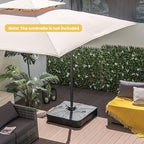 Giantex Cantilever Umbrella Base with Wheels, 243 lbs Water Filled Umbrella Stand for Offset Patio Umbrella, 33.5 inch Heavy Duty Square Offset Umbrella Holder for Deck Garden Poolside