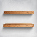 Urbandi Rustic Distressed Floating Shelves, Set of 2, Handmade Out of Pine Wood, 3 Inch Thick, Made in USA (Aged Oak, 24Lx3Hx6D)