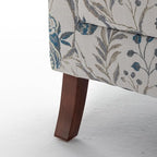 KEIKI Floral Accent Chair for Living Room – Timeless Botanical Style with Carved Wooden Legs, Decorative Upholstered Armchair for Refined Seating
