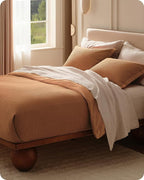 Bedsure Cotton Duvet Cover King - 100% Cotton Waffle Weave Hazel Duvet Cover King Size, GentleSoft™ and Breathable Bedding Set for All Season, 3 Pieces, 104"x90"