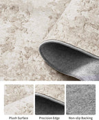 Art&Tuft Non-Slip Runner Rug - 3x8 Runner Rug Washable Low-Pile Rugs Runners, Soft Distressed Carpet Runner for Bedroom Bathroom Kitchen Laundry Living Room, Beige