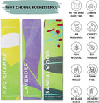 Folkulture Incense Sticks (120 Sticks) | Set of 6 Premium Incense For Meditation, Aromatherapy | No Charcoal,Organic, Non Toxic, 45 Mins, Long Burning Lavender, Frankincense, Nag Champa Insence-Sticks