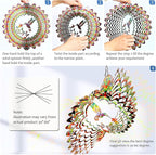 Hummingbird Wind Spinner for Yard and Garden,12in 3D Wind Spinner Hummingbird Gift for Women/Mother/Father/Men,Hanging Bird Wind Catchers Kinetic Yard Art Ornaments Outdoor Wind Sculptures