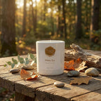 Scented Luxury Candle -Aromatherapy Soy Candles for Relaxation & Sleep - 7 oz - Hand-Cast - Comes with Pure Cotton Wick - Fine Ceramic - Ideal Gift for Both Men and Women. (White, whitetea)