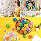 NOVWANG 40 Pcs Wicker Rattan Balls, Decorative Centerpiece Fillers for Easter, Spring Party, Home Decor