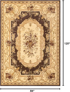 Rugs.com Chateau Collection Rug – 7' x 10' Brown Medium Rug Perfect for Bedrooms, Dining Rooms, Living Rooms