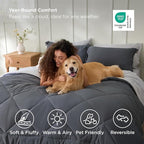 Bedsure Twin Comforter Set - 5 Pieces Reversible Dark Grey Bedding, Twin Size Bed Set for All Seasons, Bed in a Bag with Down Alternative Comforter, Sheets, Pillowcase & Sham