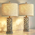 OYEARS Bedside Table Lamps Set of 2 with USB & Night Light, 22'' Dimmable Touch Lamps for Nightstand, Farmhouse Lamps for Bedroom Living Room Home Offce (Bulb Included)