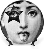 Lina Cavalieri Plate, Wall Decorative Plate, Mysterious Face Plate Wall Hanging Decoration,Including Bracket and Special Spring Hook, 10inch, Style1