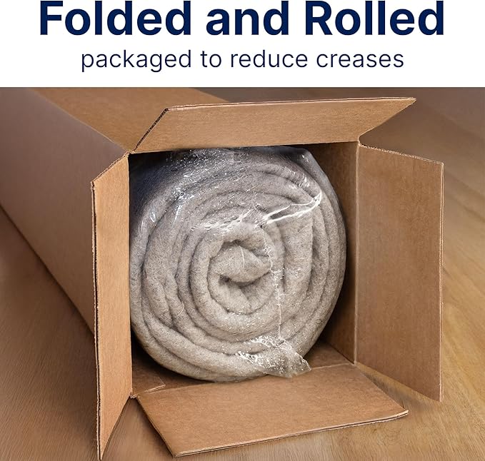 RUGPADUSA - Eco-Plush - 7'10" x 9'10" - 3/8" Thick - 100% Felt - Extra Cushioned Rug Pad - Available in 3 Thicknesses, Many Custom Sizes
