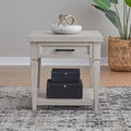 Liberty Furniture Caruso Heights Drawer End Table for Living Room - Whitestone Oak Wood