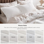 Bedsure Cotton Duvet Cover Queen - 100% Cotton Waffle Weave Milk White Duvet Cover Queen Size, GentleSoft™ and Breathable Bedding Set for All Season, 3 Pieces, 90"x90"