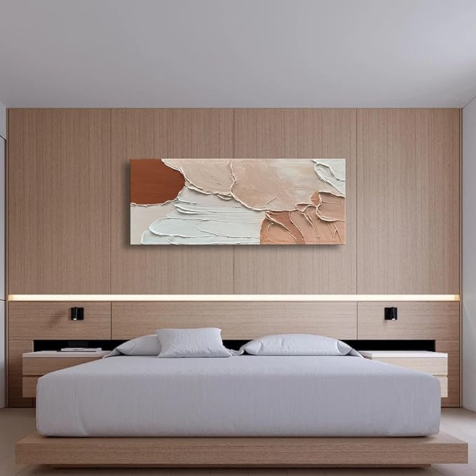 Art Minimalist Abstract Oil Painting Heavy Textured Canvas Wall Art Living Room Bedroom Wall Large Art Deco Oil Painting 24x60 inches