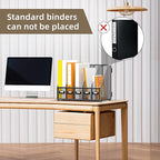 DALTACK Desk Organizers Metal Magazine File Holder with 5 Vertical Compartments Folder Storage Binder Organizer for Office Home School Organization, Black