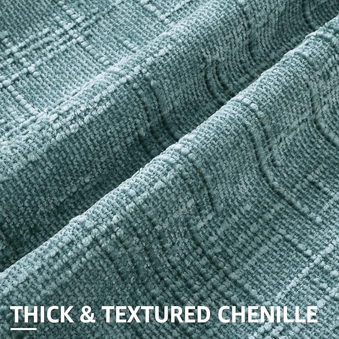decorUhome Spring Teal Chenille Euro Sham Throw Pillow Covers 22x22 Set of 2 Textured Soft Cozy Slubby Couch Pillow Covers Modern Farmhouse Boho Decorative Pillow Cases for Bed Sofa Living Room
