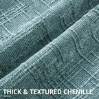 decorUhome Spring Teal Chenille Throw Pillow Covers 12x20 Set of 2 Textured Soft Cozy Slubby Couch Pillow Covers Modern Farmhouse Boho Decorative Pillow Cases for Bed Sofa Living Room
