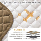 Recliner Sofa Covers 100% Waterproof Velvet L Shape Recliner Couch Covers for Dogs Pets Washable Anti Slip 1 Additional Couch Cover for Reclining Couch (Additional Seat, Light Brown)