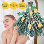 5 Kinds Mixed PCS Dried Eucalyptus & Lavender Flowers Bundle for Shower, 40 PCS 15''-17''Natural Real Fresh Preserved Eucalyptus Leaves and Lemon Shower Hanging Plants, Home Bathroom Decor, Fragrance