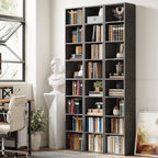 IRONCK Tall Narrow Bookshelf 8 Tiers, Compact Corner Bookcase, Easy to Match for Living Room, Office, Study, Bedroom, Vintage Black