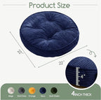 HIGOGOGO Washable Floor Pillow Cushion for Adults, Meditation Cushion Pillow, Large Round Floor Sitting, Removable Tufted Corduroy Cover, for Tatami Living Room or Yoga, 22x22 Inch, Machine Washable