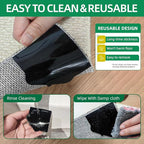 24 PCS Non Slip Rug Pads, Carpet Tape and Rug Tape for Hardwood Floors, Extra Thick and Double Sided Adhesive to Secure Area Rugs on Tile and Laminate, No Residue