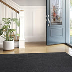 3x10Ft Commercial Indoor Outdoor Rug Grey Brush Step Entrance Floor Mat Commercial Runner Rugs with Rubber Backing for Hallways