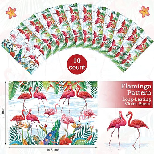 10 Sheets Drawer Liners for Dresser Scented Drawer Liners Non Adhesive Scented Paper for Fragrant Home Shelf Closet(Violet Scent,Flamingo)