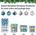 Baby Blue & Silver 2.5" Christmas Balls Christmas Tree Decoration Ornaments Shatterproof Hanging Balls for Birthday Halloween Holiday Wedding Decorations Set of 24pcs