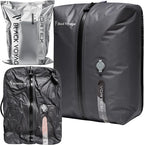 Black Voyage Reusable Vacuum Compression Travel Bag for Carry-On Suitcase and Backpack, Recycled IP67 Waterproof Space Saver Vacpack (1-Pack, 18L - No Pump)