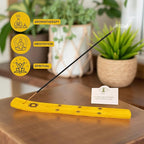 Hosley Set of 6 Wooden Incense Burners, Yellow 10" Long, Ideal Home Decor, Room Decor & Kitchen Decor, for Wedding, Aromatherapy, Zen, Spa, Reiki, Meditation