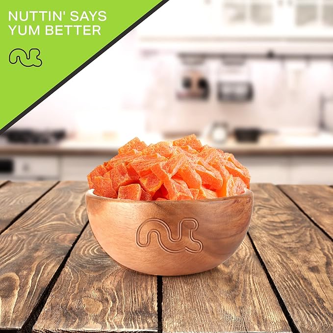 NUT CRAVINGS - Dried Papaya Chunks, Lightly Sweetened (80oz, 5 LB) Tu Bishvat Favorite - Sweet Healthy Snack, Vegan, Kosher, Resealable Bag