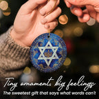 FLAGWIX Christmas Hanukkah Gifts for Men Women - Ceramic Christmas Ornaments 2025 for Tree - Hanukkah Decorations for Home, Spiritual Birthday Gifts for Mom Sister Friends, Jewish Gift Ideas