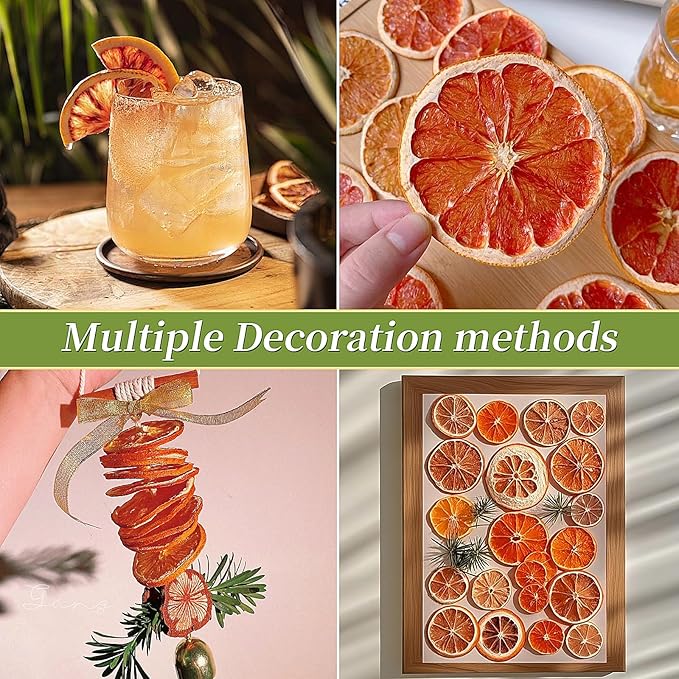 iGAOZM Dried Blood Orange Slices,3.52oz/100g,Dehydrated Blood Orange 21+ Slices for Cocktails,No Sugar Added,Natural Dried Citrus Slices for Tea,Baking,Cakes Decoration,Crafts