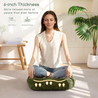 6" Washable Floor Pillow Cushion for Adults, Meditation Cushion Pillow, Removable Tufted Blended Corduroy Cover, Large Square Floor Sitting for Tatami Living Room or Yoga, 2Pack, Machine Washable