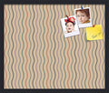 PinPix ArtToFrames 18x22 Custom Cork Bulletin Board Multi Color Waves Poster Board Has a Fabric Style Canvas Finish, Framed in Satin Black (PinPix-565)