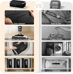 Comforter Storage Bag - 130L Large Capacity Blanket Storage Bags 4-Layer Ultra Space Saving Self Compression Organizer, Washable Compression Bags for Storage Comforter Blanket, 4-Pack, Black