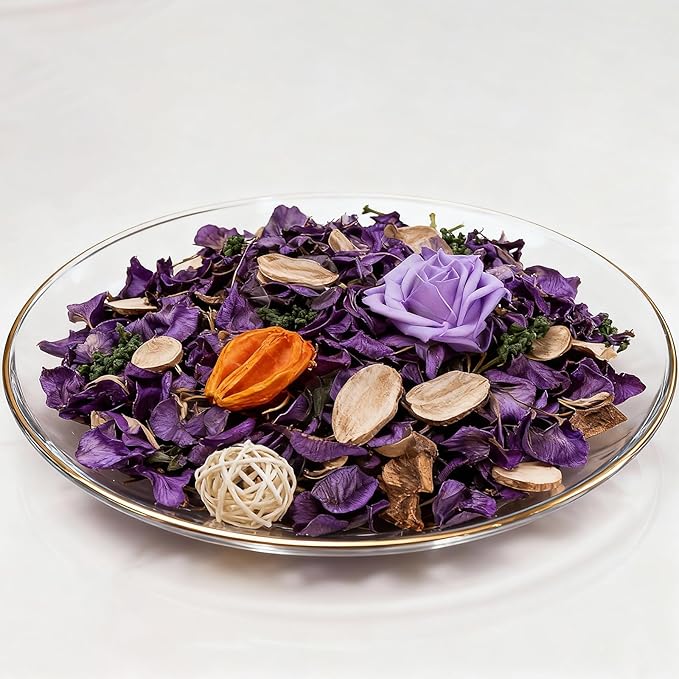 Potpourri Bags & Essential Oil Bracelet Set, Lavender Scented Potpourri Bowl Fillers for Home Decor + Aroma Diffuser Stainless Bracelet, Christmas, Mothers Day, Birthday Gifts for Women -Purple