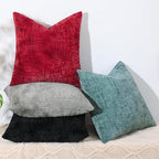 decorUhome Spring Red Chenille Euro Sham Throw Pillow Covers 22x22 Set of 2 Textured Soft Cozy Slubby Couch Pillow Covers Modern Farmhouse Boho Decorative Pillow Cases for Bed Sofa Living Room