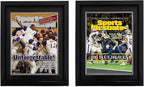 Goldfinch 4 Packs Sports Magazine Frame Displays Magazines Measuring 8.5 x 11.25 or 8.25 x 11 inches with Double Black Core Matting, Deep Frame Moulding, with Installed Hangers