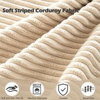 Sqodok Round Stuffed Pouf Ottoman for Foot Stools, 20"x 15" Corduroy Poufs Ottoman with Shredded Foam Filling, Washable Floor Poufs Foot Rest for Living Room Bedroom Home Decor and Office Chair