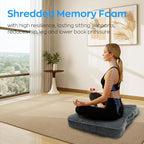 Meditation Floor Pillow Memory Foam Floor Cushions for Adults 22x22+4” Thicken Floor Sitting Large Square Pillows Seating Tufted Corduroy Seat Cushions Machine Washable for Yoga Living Room