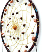 Urdeoms Brown Dream Catchers Tree of Life Boho Dreamcatcher for Bedroom Adult with Feathers and Citrine Crystal Wall Hanging Decor for Home Festival Blessing Gifts 18" Length (NO.11)