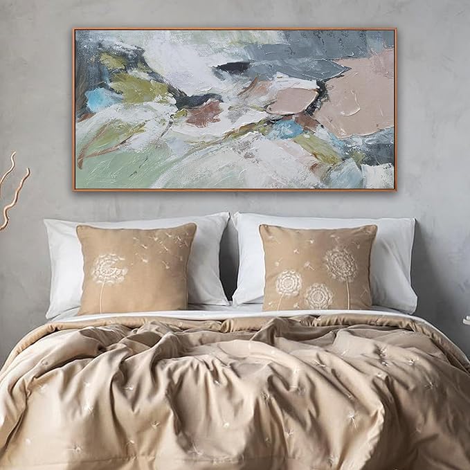 Abstract Wall Art Framed Ready To Hang Home Decor Artwork Wall Art Colorful Wall Decor Prints Canvas Painting For Living Room Bedroom Office Apartment Decoration 24"X48"